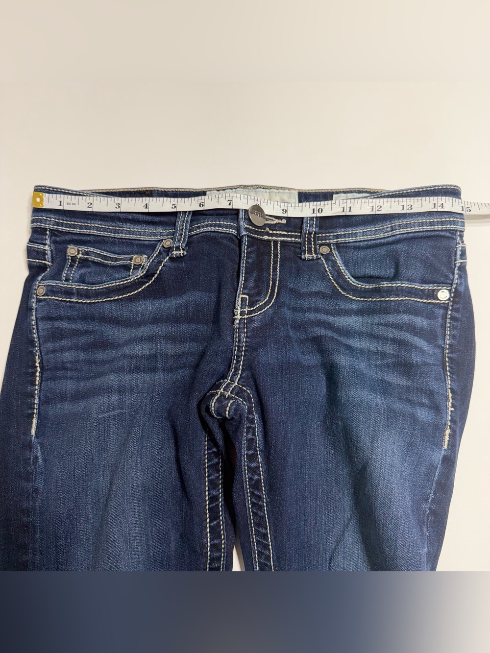 BKE Sabrina Jeans Womens 26 29x25 Dark Wash Low Rise Bootcut Hemmed Petite - Picture 12 of 12